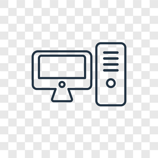 desktop computer icon in trendy design style. desktop computer icon isolated on transparent background. desktop computer vector icon simple and modern flat symbol for web site, mobile, logo, app, UI. desktop computer icon vector illustration, EPS10. - Vector, Image