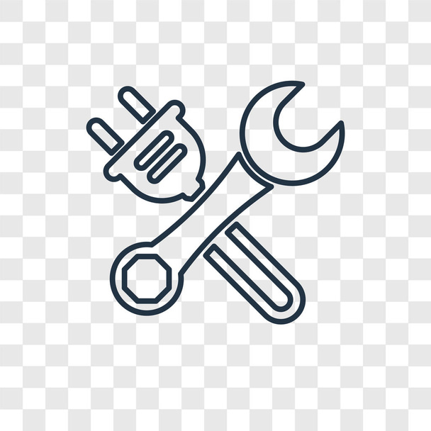 wrench icon in trendy design style. wrench icon isolated on transparent background. wrench vector icon simple and modern flat symbol for web site, mobile, logo, app, UI. wrench icon vector illustration, EPS10. - Vector, Image