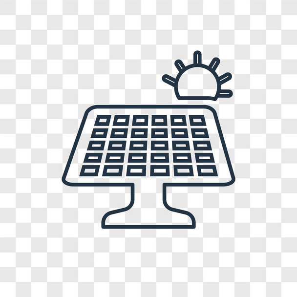 solar panel icon in trendy design style. solar panel icon isolated on transparent background. solar panel vector icon simple and modern flat symbol for web site, mobile, logo, app, UI. solar panel icon vector illustration, EPS10. - Vector, Image