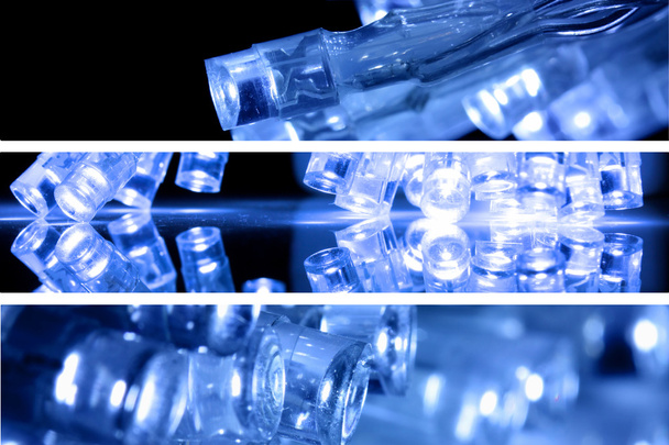 Blue led lights in three strips - Fotoğraf, Görsel