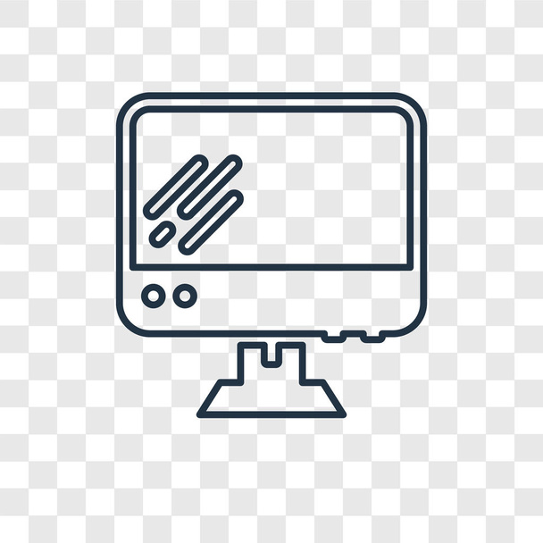 Personal Computer Ikone im trendigen Design-Stil. Personal Computer Icon isoliert auf transparentem Hintergrund. PC-Vektor-Symbol einfach und modern flaches Symbol für Website, Handy, Logo, App, ui. - Vektor, Bild