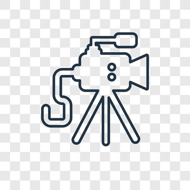 old video camera icon in trendy design style. old video camera icon isolated on transparent background. old video camera vector icon simple and modern flat symbol for web site, mobile, logo, app, UI. old video camera icon vector illustration, EPS10. - Vector, Image