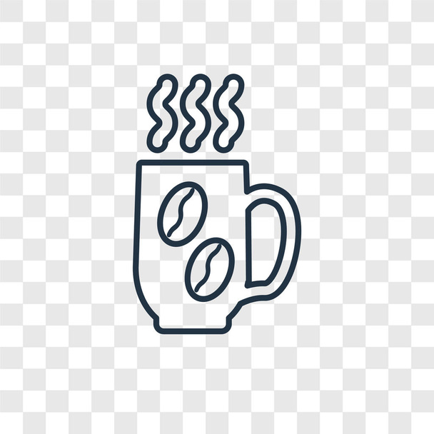 иконка чашки кофе в модном стиле дизайна. иконка чашки кофе изолированы на прозрачном фоне. иконка вектор чашки кофе простой и современный плоский символ для веб-сайта, мобильного телефона, логотипа, приложения, пользовательского интерфейса. Иллюстрация вектора значка чашки кофе, EPS10
. - Вектор,изображение
