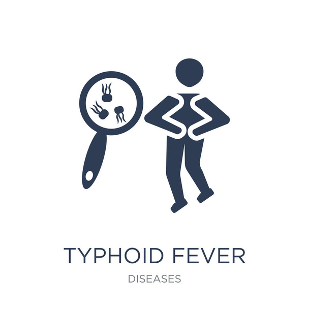 Typhoid fever icon. Trendy flat vector Typhoid fever icon on white background from Diseases collection, vector illustration can be use for web and mobile, eps10 - Vector, Image