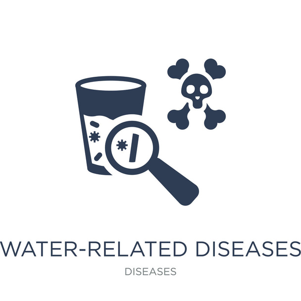 Icono de enfermedades relacionadas con el agua. Vector plano de moda Icono de enfermedades relacionadas con el agua en el fondo blanco de la colección de enfermedades, la ilustración de vectores se puede utilizar para la web y el móvil, eps10
 - Vector, imagen
