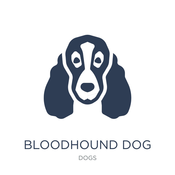 Піктограма кровожерливого собаки. Модний плоский вектор значок собаки Bloodhound на білому тлі з колекції собак, Векторні ілюстрації можуть бути використані для веб та мобільних, eps10
 - Вектор, зображення