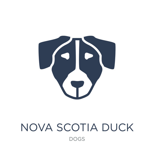 Новая Шотландия Дак Толлинг икона ретриверов собак. Trendy flat vector Nova Scotia Duck Tolling Retsver dog icon on white fone from dogs collection, векторная иллюстрация может быть использована для веб и мобильных устройств, eps10
 - Вектор,изображение