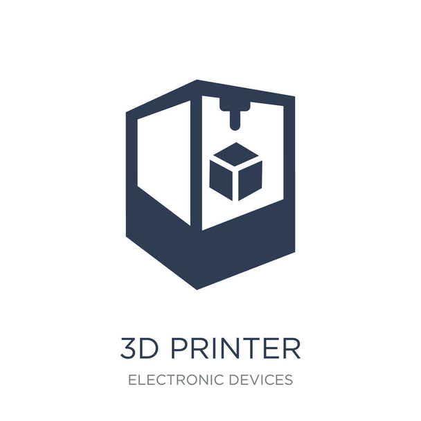 3D ikony tiskárny. Moderní ploché vektorové 3d ikonu tiskárny na bílém pozadí z kolekce elektronických zařízení, vektorové ilustrace může být použít pro web a mobilní, eps10 - Vektor, obrázek