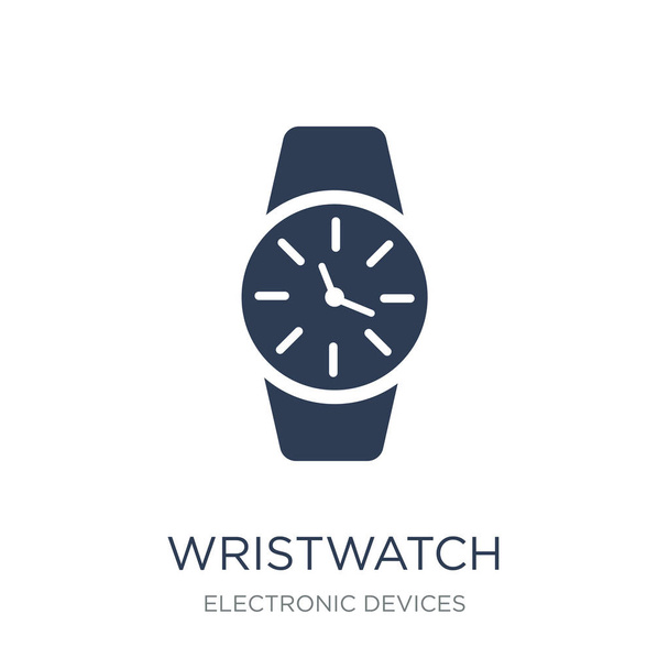 Иконка наручных часов. Модный плоский вектор Иконка наручные часы на белом фоне из коллекции электронных устройств, векторные иллюстрации могут быть использованы для веб и мобильных, eps10
 - Вектор,изображение
