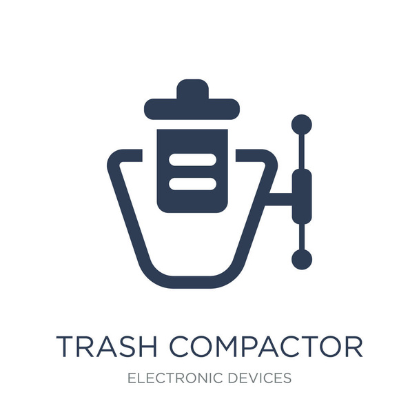 trash compactor icon. Trendy flat vector trash compactor icon on white background from Electronic devices collection, vector illustration can be use for web and mobile, eps10 - Vector, Image