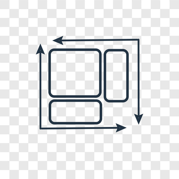 dimenzió ikon trendi design stílusban. dimenzió ikon elszigetelt átlátszó háttér. dimenzió vektor ikon egyszerű és modern lapos szimbólum a webhely, a mobil, a logó, a app, Ui. dimenzió ikon vektoros illusztráció, Eps10. - Vektor, kép