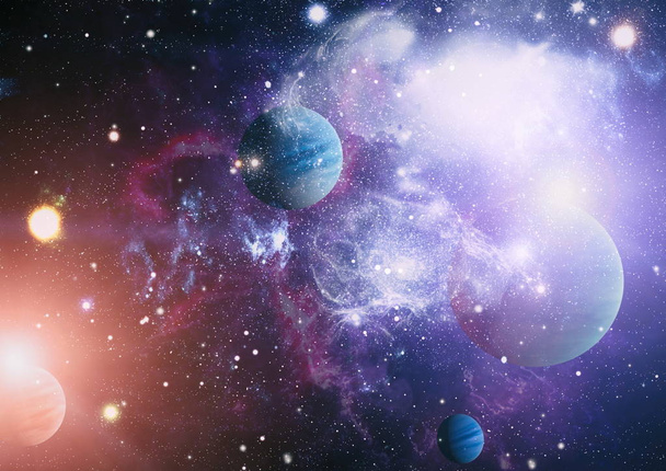 estrellas de un planeta y galaxia en un espacio libre. elementos de esta imagen amueblada por nasa . - Foto, Imagen