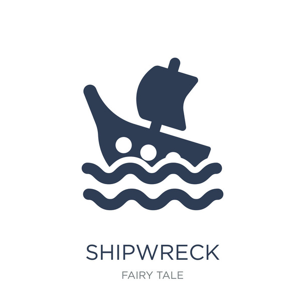 Icono del naufragio. Moderno icono de Shipwreck vector plano sobre fondo blanco de la colección Fairy Tale, ilustración vectorial puede ser utilizado para web y móvil, eps10
 - Vector, imagen