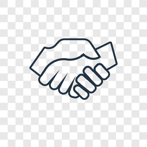 shake hands icon in trendy design style. shake hands icon isolated on transparent background. shake hands vector icon simple and modern flat symbol for web site, mobile, logo, app, UI. shake hands icon vector illustration, EPS10. - Vector, Image