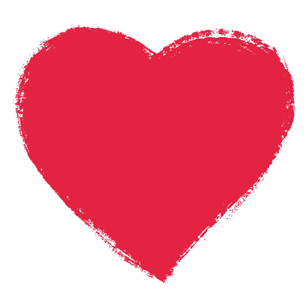 Vector hand drawn ink red heart. - Vettoriali, immagini