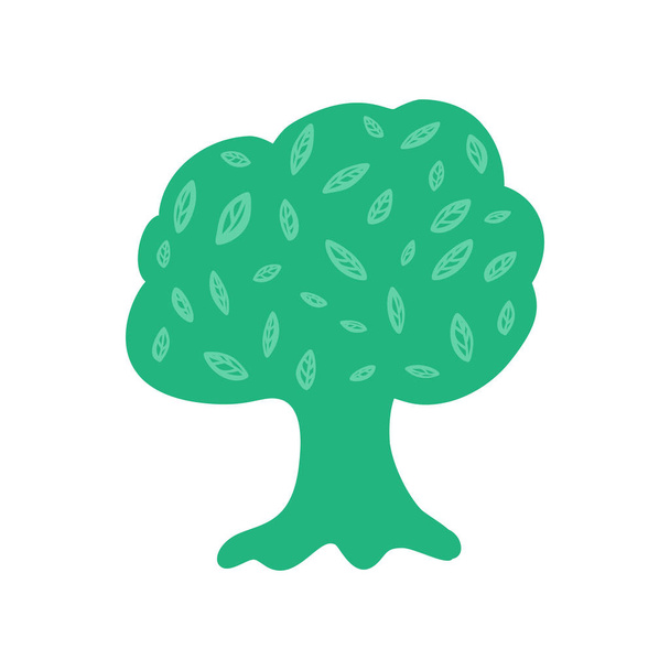 Letní Zelený strom listy, loga, popisek, ilustrace. Přírodní, organický prvek vektoru - Vektor, obrázek