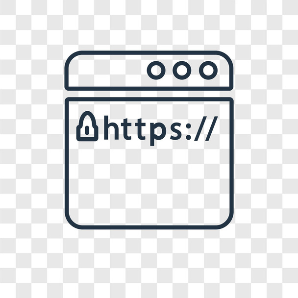 Иконка HTPS в стиле trendy design. Иконка https изолирована на прозрачном фоне. https векторный значок простой и современный плоский символ для веб-сайта, мобильного телефона, логотипа, приложения, пользовательского интерфейса. Иллюстрация вектора, S10
. - Вектор,изображение