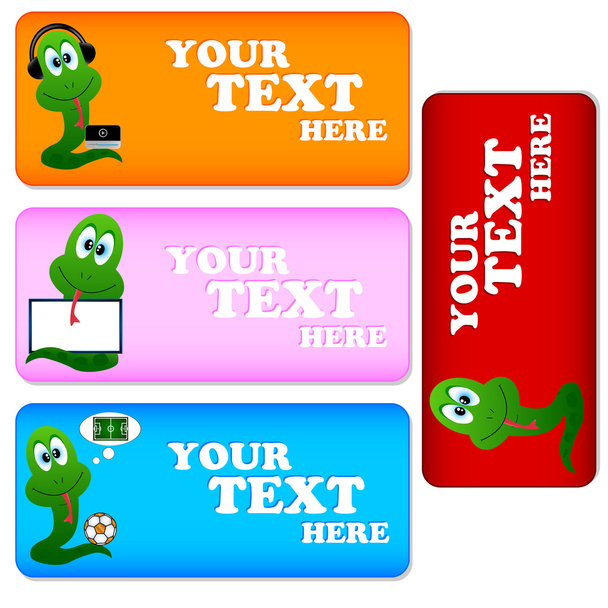Cards with snakes - Vector, Imagen