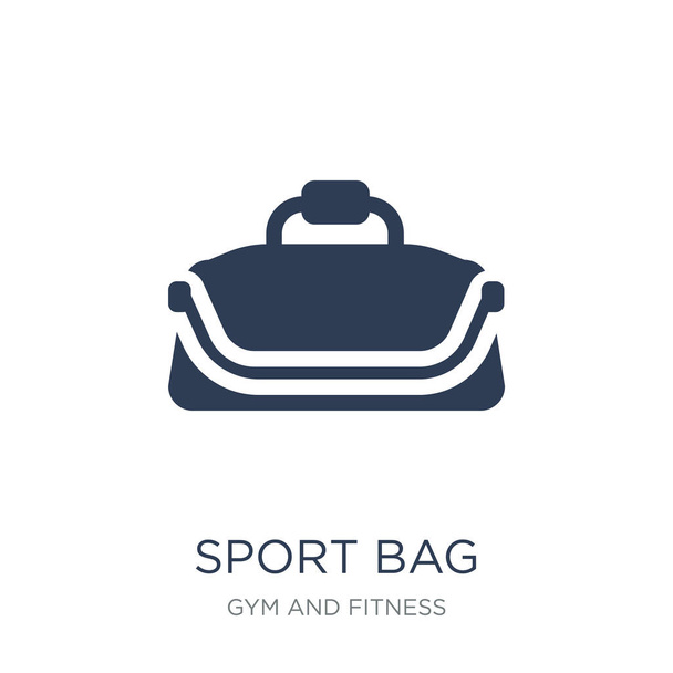 Sporttaschensymbol. trendige flache Vektor-Sporttasche auf weißem Hintergrund aus Fitnessstudio und Fitness-Kollektion, Vektor-Illustration kann für Web und Handy verwendet werden, eps10 - Vektor, Bild