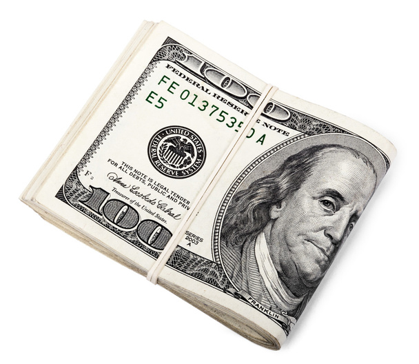 διπλωμένο ΗΠΑ 100 λογαριασμούς δολαρίων - Φωτογραφία, εικόνα