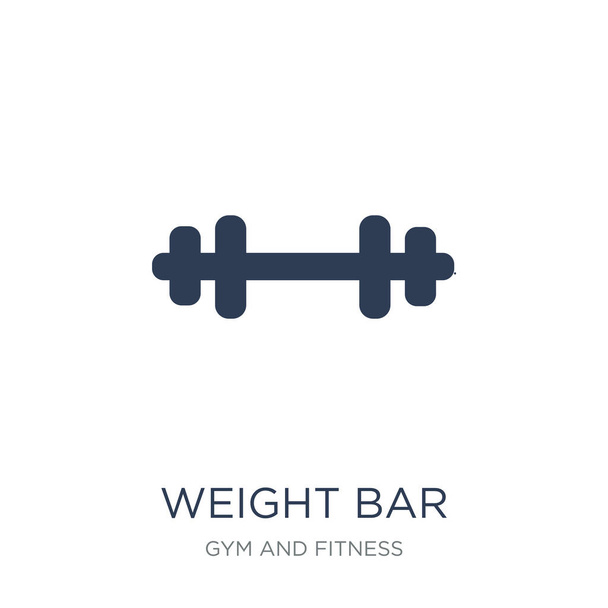 Weight bar icon. Trendy flat vector Weight bar icon on white background from Gym and fitness collection, vector illustration can be use for web and mobile, eps10 - Vector, Image