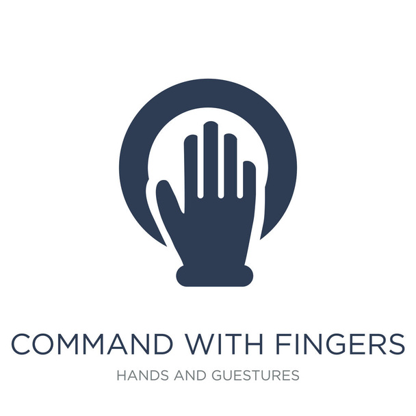 Commande avec icône doigts. Commande vectorielle plate tendance avec icône doigts sur fond blanc de la collection Mains et gestes, l'illustration vectorielle peut être utilisée pour le web et le mobile, eps10
 - Vecteur, image