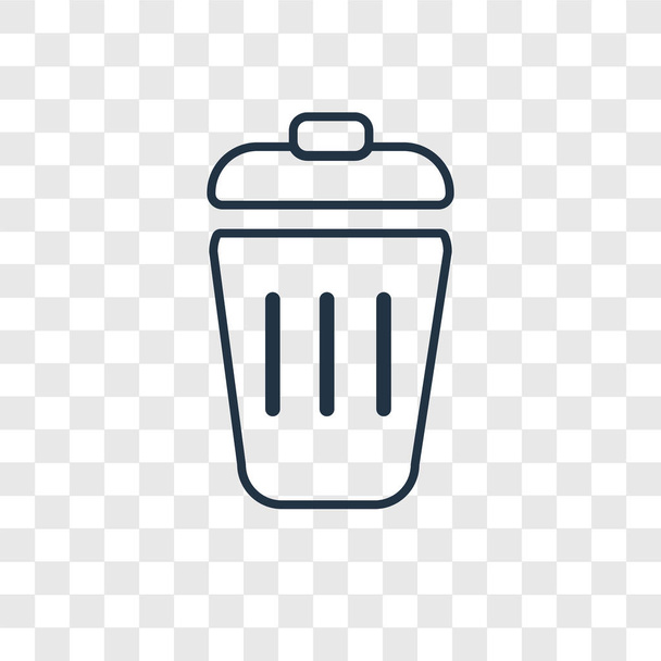Çöp Kutusu simgesine modaya uygun bir tasarım tarzı. Çöp kutusu simgesini şeffaf arka plan üzerinde izole. Çöp vektör simgesi basit ve modern düz simgesi web sitesi, mobil, logo, app, UI. Çöp kutusu simgesini vektör çizim, Eps10. - Vektör, Görsel