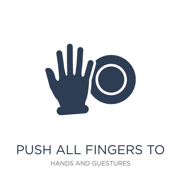 Push all fingers to expand icon. Trendy flat vector Push all fingers to expand icon on white background from Hands and guestures collection, vector illustration can be use for web and mobile, eps10 - Vector, Image