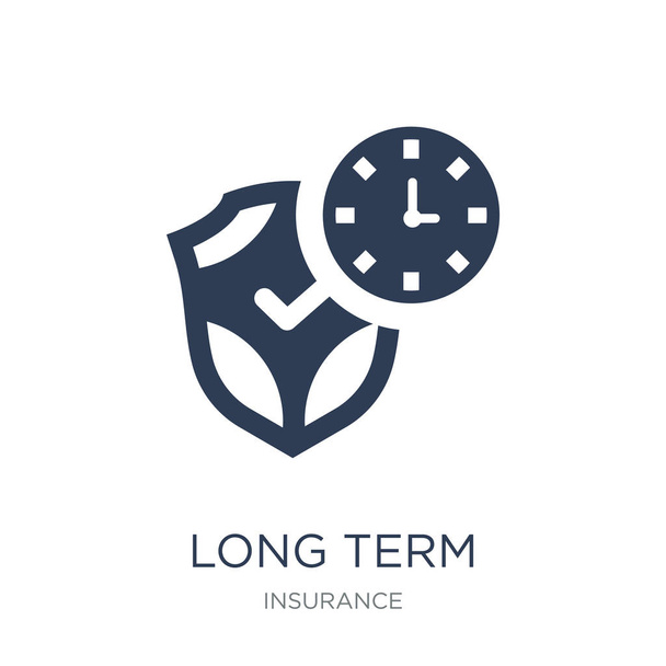 long term protection icon. Trendy flat vector long term protection icon on white background from Insurance collection, vector illustration can be use for web and mobile, eps10 - Vector, Image