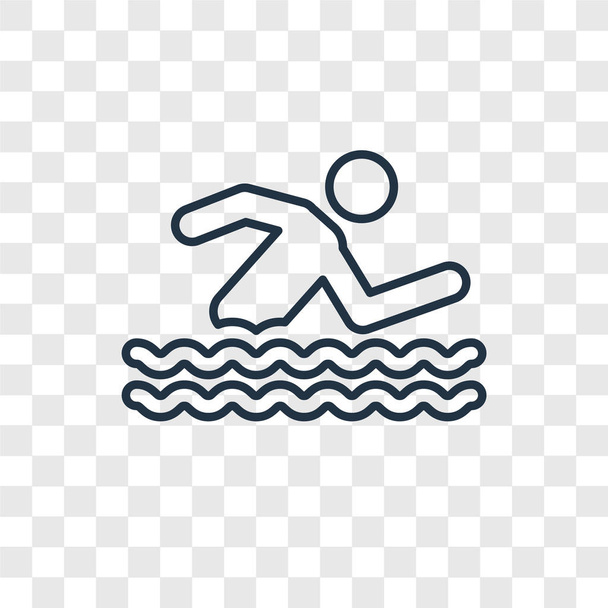 modaya uygun bir tasarım tarzı yüzücü simgesi. saydam arka plan üzerinde izole yüzücü simgesi. yüzücü vektör simgesi basit ve modern düz simgesi web sitesi, mobil, logo, app, UI. yüzücü simge vektör çizim, Eps10. - Vektör, Görsel