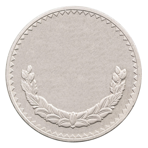 Prázdné stříbrná mince izolovaných na bílém poza - Fotografie, Obrázek