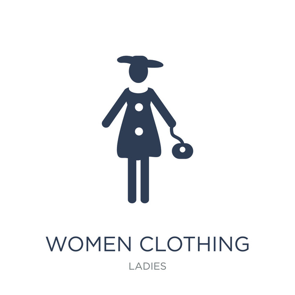 Women Clothing icon. Trendy flat vector Women Clothing icon on white background from Ladies collection, vector illustration can be use for web and mobile, eps10 - Vector, Image