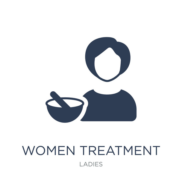 Εικονίδιο θεραπεία γυναικών. Μοντέρνα επίπεδη διάνυσμα γυναίκες θεραπεία εικονίδιο στο λευκό φόντο από τη συλλογή κυρίες, εικονογράφηση φορέα μπορεί να χρησιμοποιηθεί για web και mobile, eps10 - Διάνυσμα, εικόνα