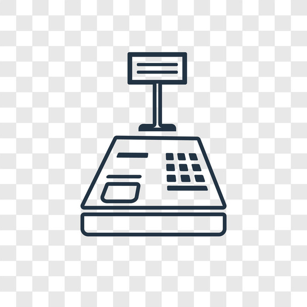 cashier machine icon in trendy design style. cashier machine icon isolated on transparent background. cashier machine vector icon simple and modern flat symbol for web site, mobile, logo, app, UI. cashier machine icon vector illustration, EPS10. - Vector, Image