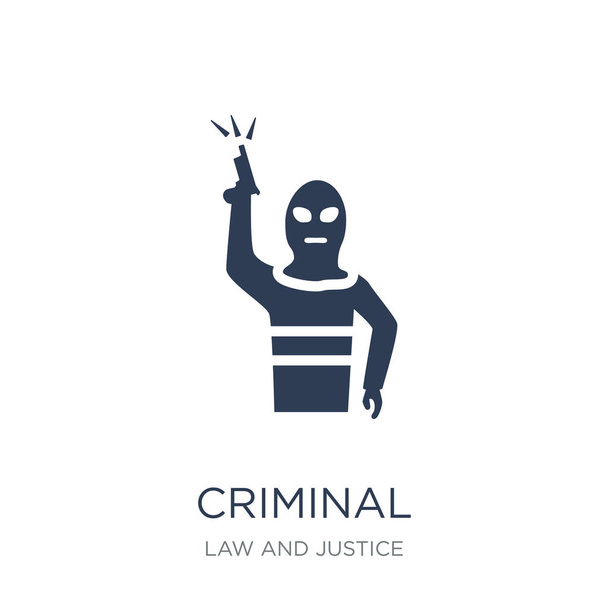 Criminal icon. Trendy flat vector Criminal icon on white background from law and justice collection, vector illustration can be use for web and mobile, eps10 - Vector, Image