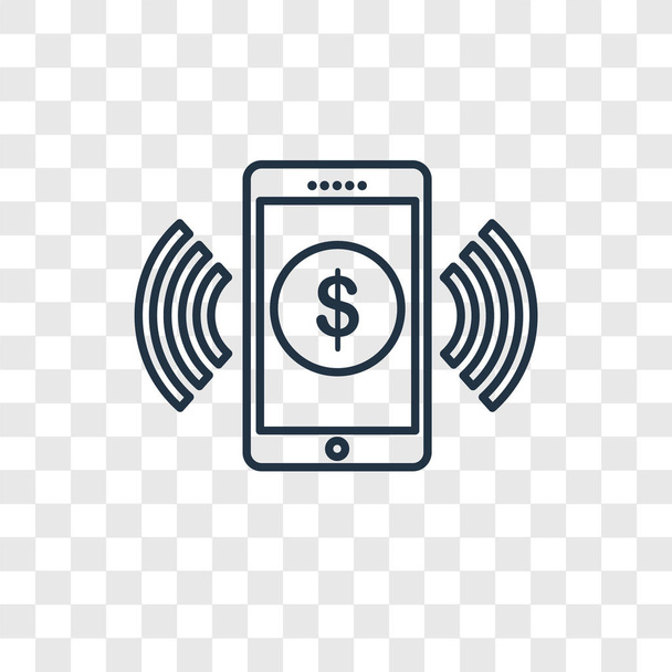 トレンディなデザイン スタイルのモバイル マネー アイコン。モバイルお金のアイコンが透明な背景に分離されました。モバイル ・ マネーの web サイト、携帯、ロゴ、アプリ、ベクトル アイコン シンプルでモダンなフラット記号 Ui。モバイルお金アイコン ベクトル図、Eps10. - ベクター画像