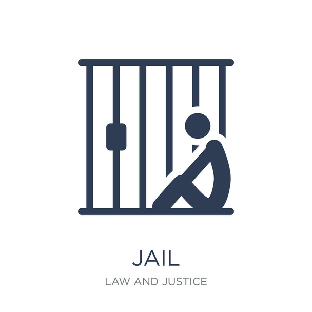 Ikona vězení. Moderní ploché vektorové ikony vězení na bílém pozadí z práva a spravedlnosti kolekce, vektorové ilustrace lze použít pro web a mobilní zařízení, eps10 - Vektor, obrázek