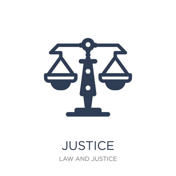 Ikona sprawiedliwości. Płaskie wektor sprawiedliwości ikona na białym tle z prawa i sprawiedliwości kolekcji, ilustracji wektorowych można użyć dla sieci web i mobile, eps10 - Wektor, obraz