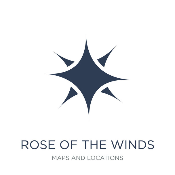 A szél ikon-ra emelkedett. Trendi lapos vektor Rose-a szél ikon-fehér háttér-gyűjteményből Maps és helyszínek, vektoros illusztráció lehet használni a web- és mobil, eps10 - Vektor, kép