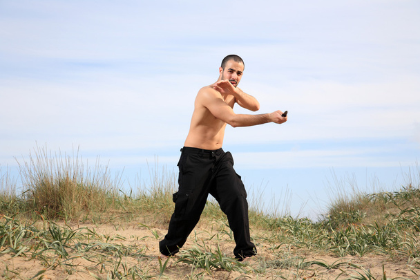 instructeur d'arts martiaux avec couteau
 - Photo, image