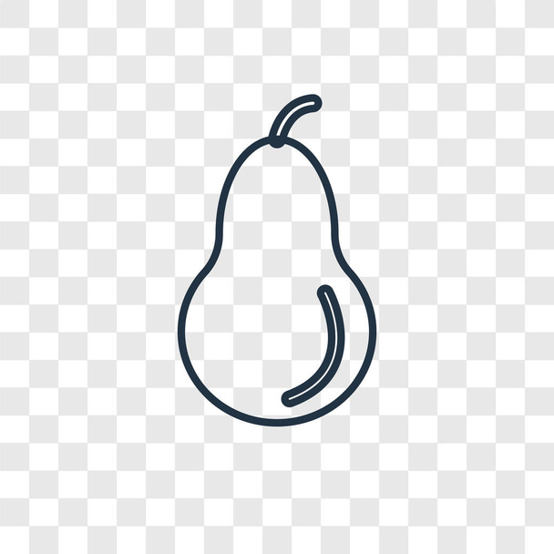 pear icon in trendy design style. pear icon isolated on transparent background. pear vector icon simple and modern flat symbol for web site, mobile, logo, app, UI. pear icon vector illustration, EPS10. - Vector, Image