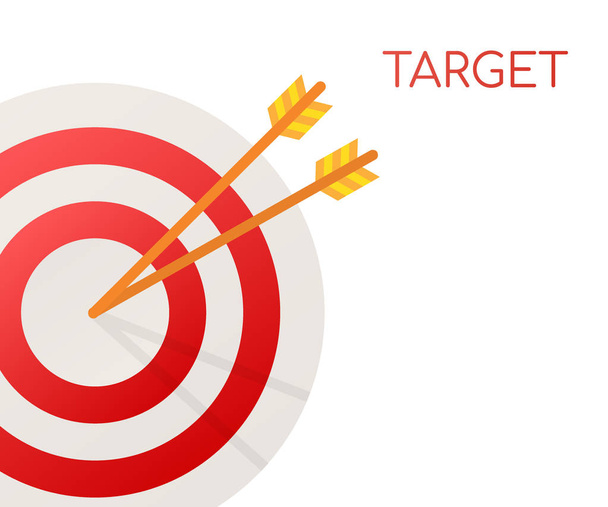 Target with an arrow flat icon concept market goal vector picture image. Concept target market, audience, group, consumer - Vector, Image