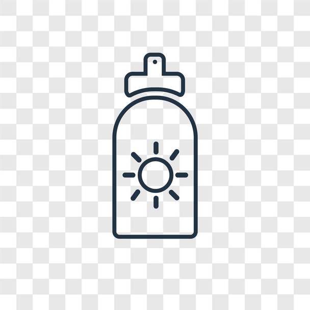 トレンディなデザイン スタイルで太陽のクリーム アイコン。太陽のクリームのアイコンが透明な背景に分離します。太陽の web サイト、携帯、ロゴ、アプリ、クリーム ベクトル アイコン シンプルでモダンなフラット記号 Ui。太陽クリーム アイコン ベクトル図、Eps10. - ベクター画像