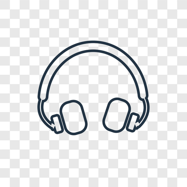 modaya uygun bir tasarım tarzı kulaklıklar simgesi. saydam arka plan üzerinde izole kulaklık simgesi. kulaklık simgesi basit vektör ve modern düz UI uygulaması, web sitesi, mobil, logo, sembol. kulaklık simge vektör çizim, Eps10. - Vektör, Görsel