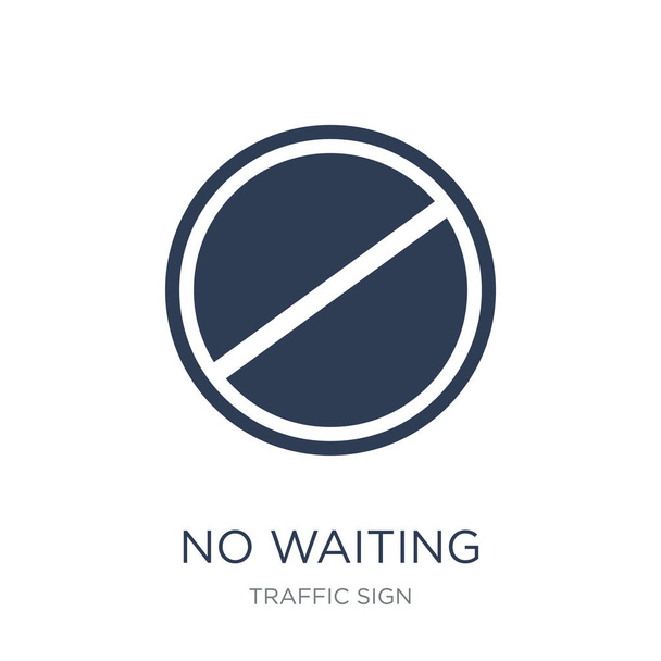 No waiting sign icon. Trendy flat vector No waiting sign icon on white background from traffic sign collection, vector illustration can be use for web and mobile, eps10 - Vector, Image