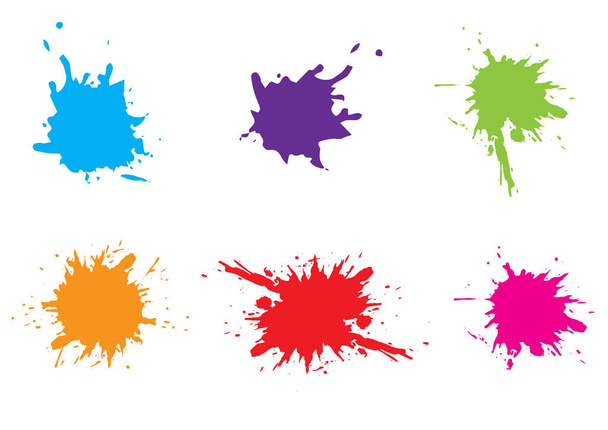 Vector kleurrijke verf splatter. Verf splash set. Vector illustratie ontwerp. - Vector, afbeelding