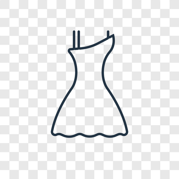 Σέξι γυναικεία φόρεμα σε μαύρο έννοια διάνυσμα γραμμική εικονίδιο απομονώνονται σε διαφανές φόντο, σέξι θηλυκό φόρεμα σε μαύρο έννοια διαφάνειας έννοια σε στυλ διάρθρωσης - Διάνυσμα, εικόνα