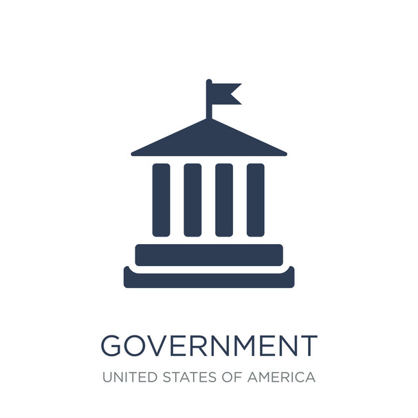 Het pictogram van de regering. Trendy platte vector regering pictogram op witte achtergrond uit collectie van de Verenigde Staten van Amerika, vectorillustratie kan worden gebruikt voor web en mobiel, eps10 - Vector, afbeelding