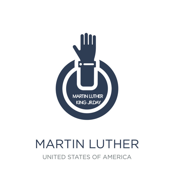 Den Martina Luthera Kinga ikona. Den Martina Luthera Kinga ikonu na bílém pozadí ze Spojených států amerických kolekce, vektorové ilustrace módní plochých vector může být použít pro web a mobilní, eps10 - Vektor, obrázek