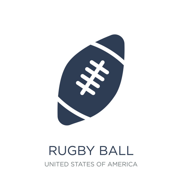 Rugby topu simgesi. Trendy düz vektör Rugby topu simge vektör çizim Amerika Birleşik Devletleri koleksiyonundan beyaz arka plan üzerinde kullanım için web ve mobil, eps10 olabilir - Vektör, Görsel